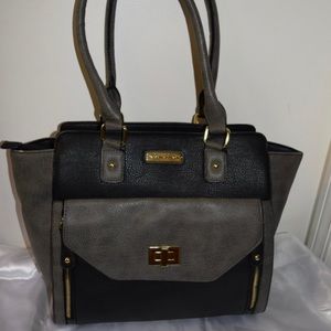 Black and gray tote